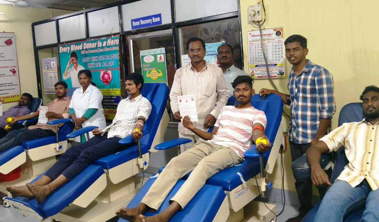 Inmates of orphan home donate blood for a cause in Mancherial