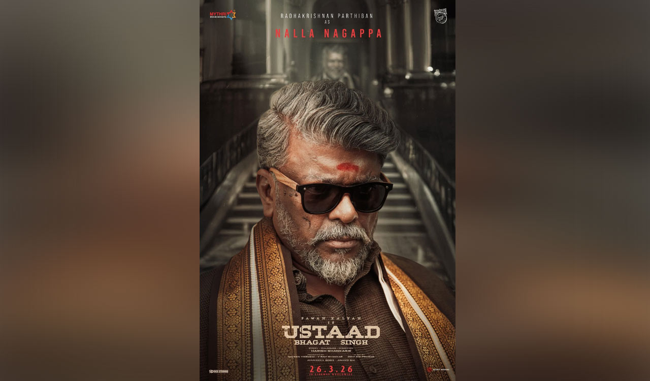 Parthiban unveiled as Nalla Nagappa in Pawan Kalyan’s Ustaad Bhagat Singh