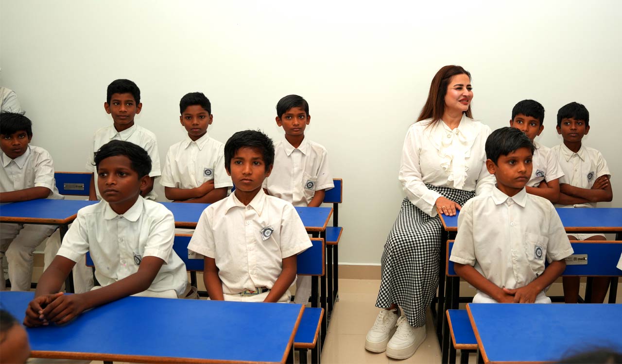 Sudha Reddy, MEIL foundations upgrade classrooms at Irrum Manzil school