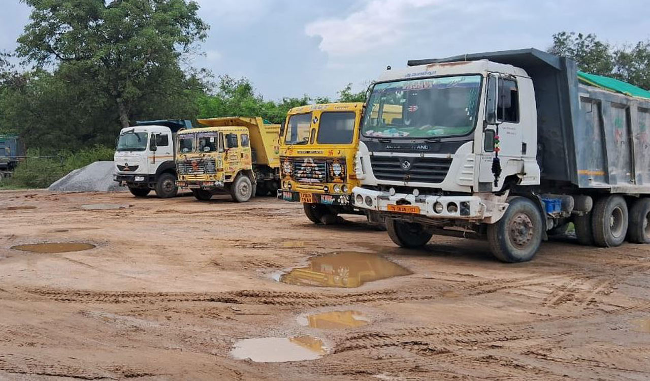 Transport Department officials target heavy trucks carrying construction material