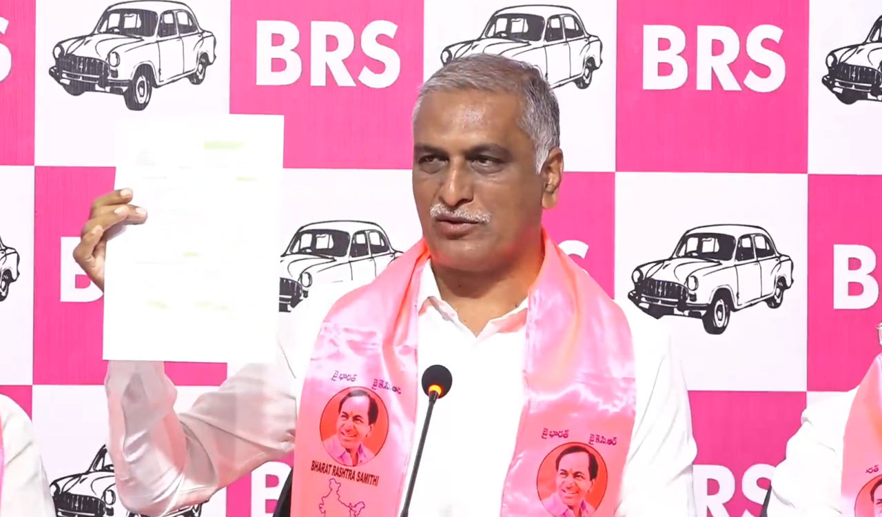 Harish Rao hits out Congress govt’s inaction as Andhra breaches Krishna water allocation