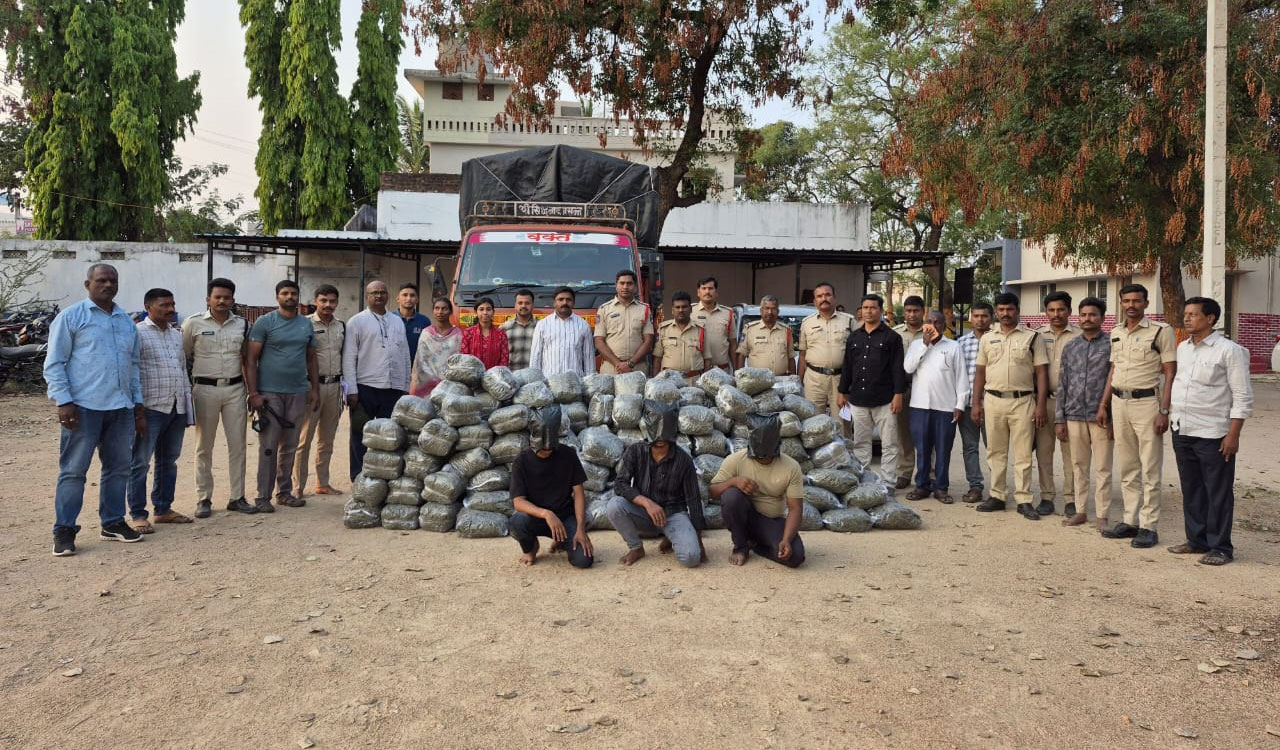 Sangareddy police seized 574 kgs of dry ganja