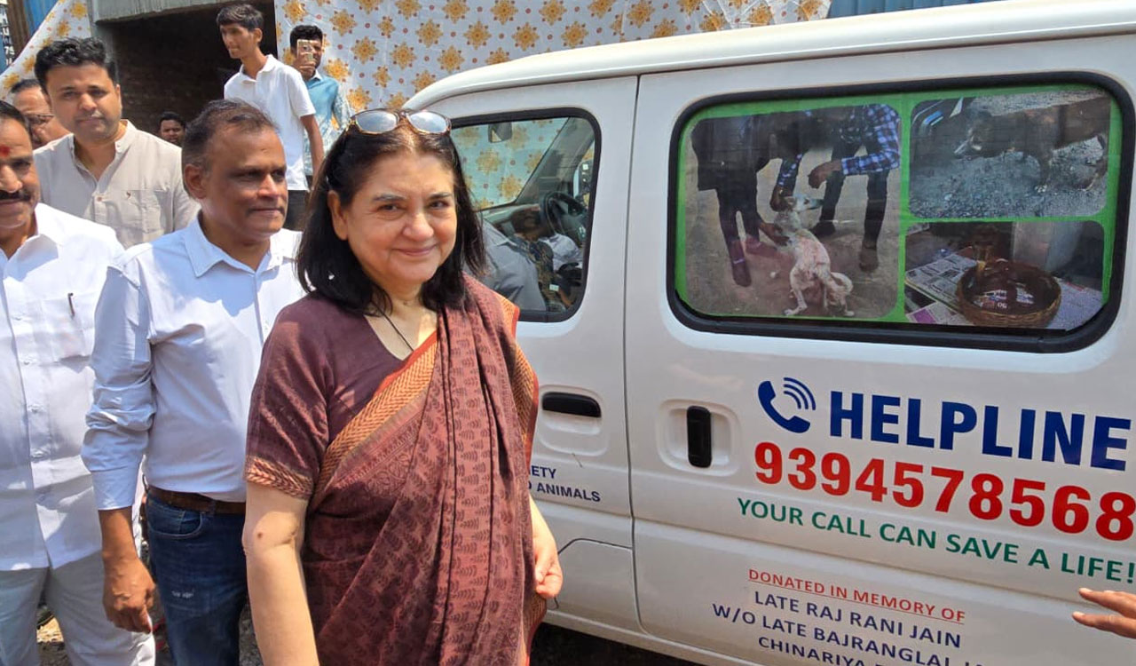 Maneka Gandhi launches GHSPCA animal ambulance in Hyderabad