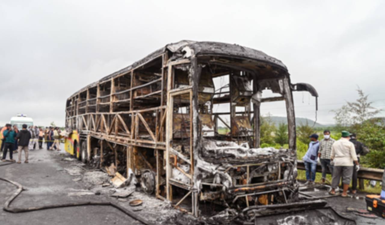 Rayavaram bus accident: Andhra police hand over 14 charred bodies to kin
