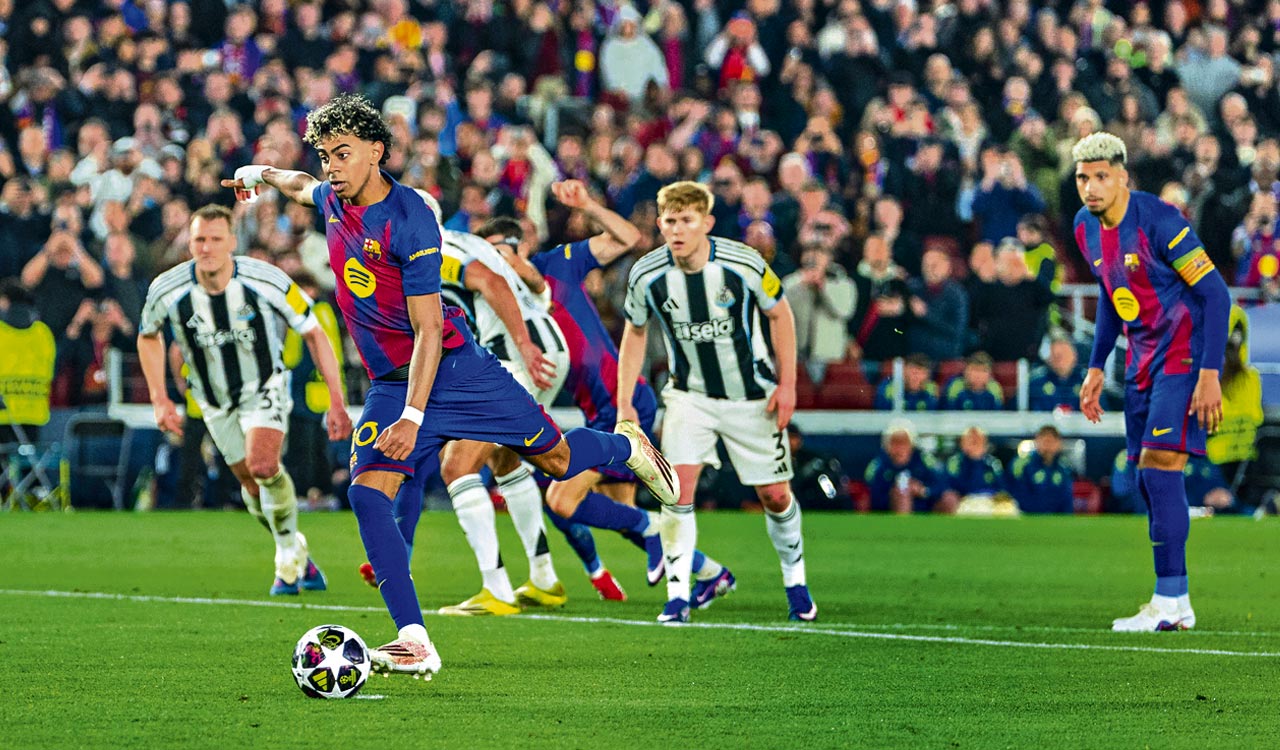 Barcelona hits seven as Champions League quarterfinal line-up takes shape