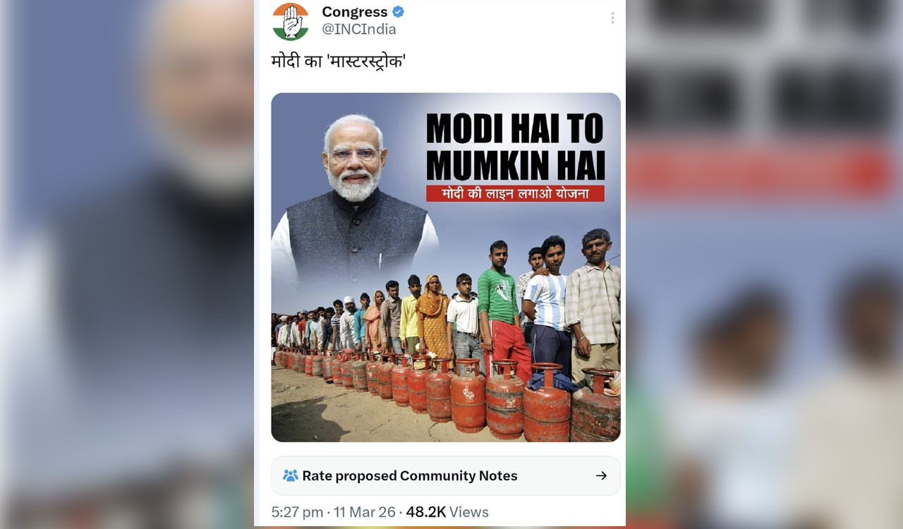 Congress deletes LPG shortage post after backlash over old photo