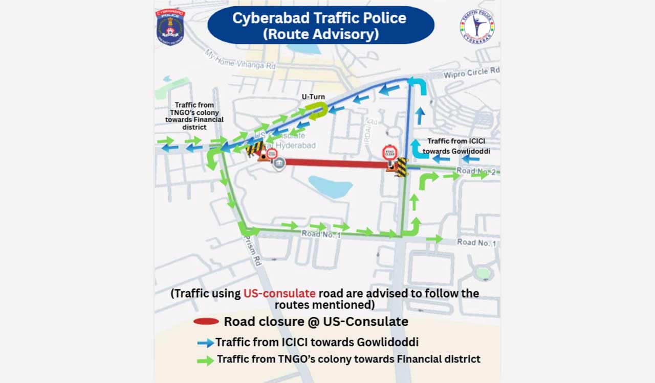 Cyberabad traffic police close road near US Consulate amid security alert