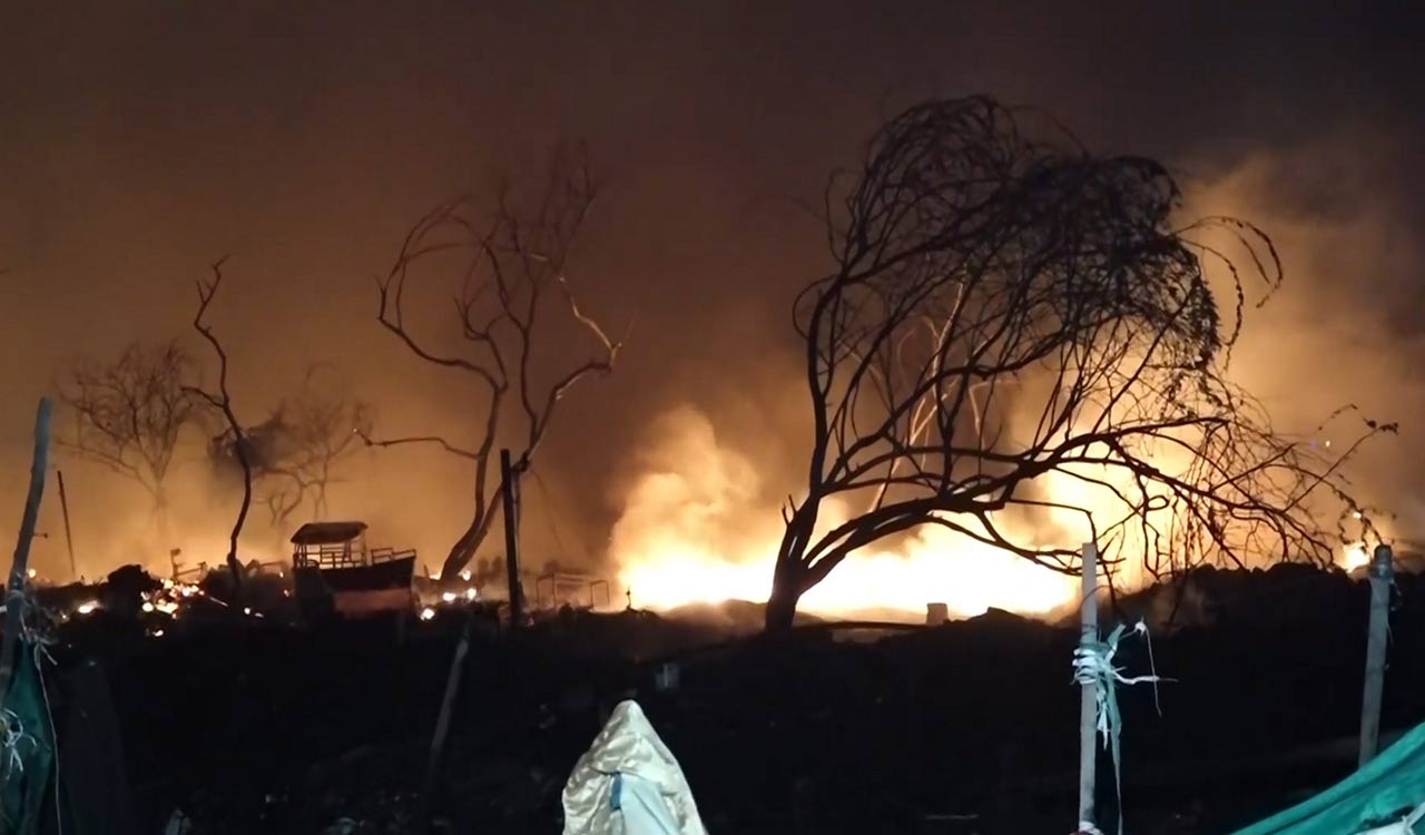 Blaze rips through Delhi’s Matiala slum cluster; no casualties