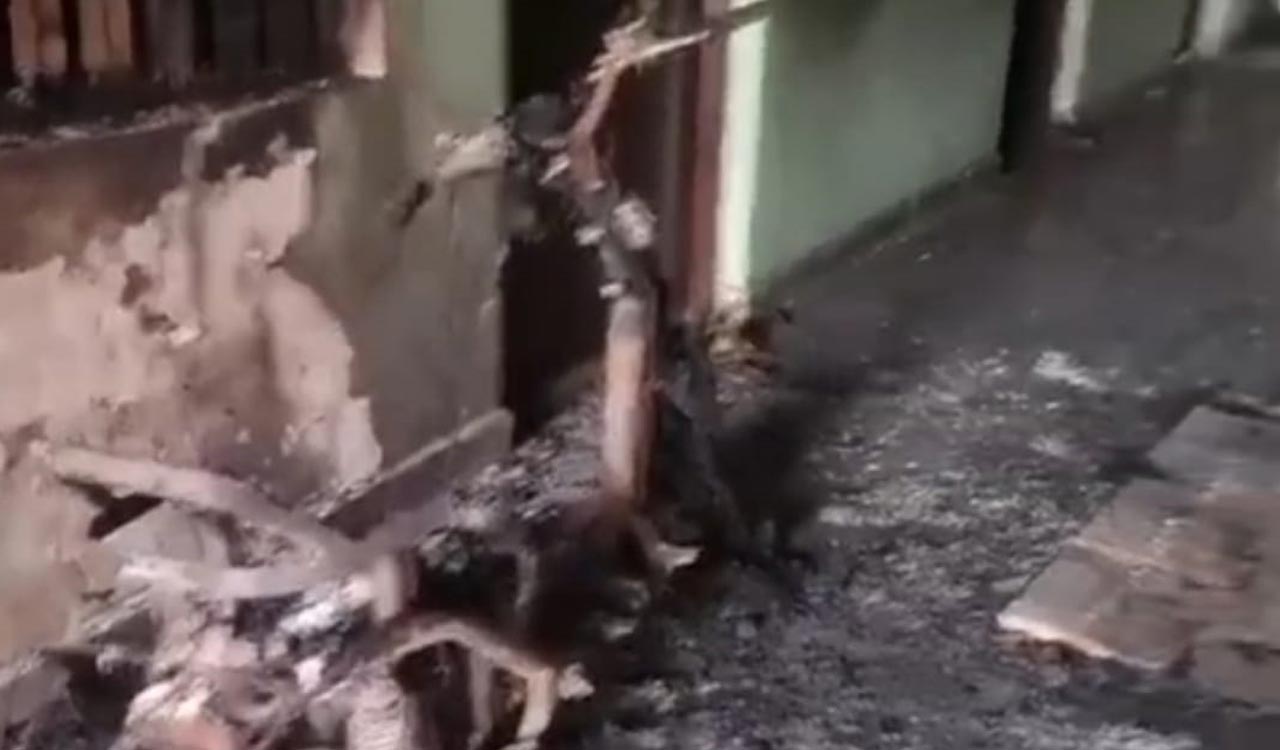 Electric bike gutted due to short circuit in Toopran