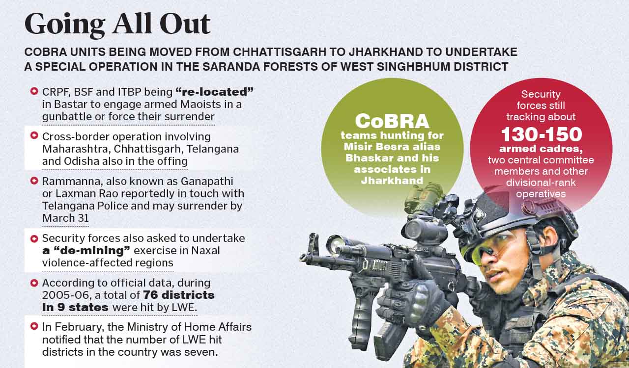 Forces intensify final operations to meet Naxal deadline of March 31