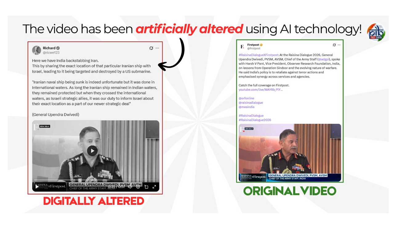 Govt debunks deepfake video of Army Chief, warns of Pakistani disinformation campaign