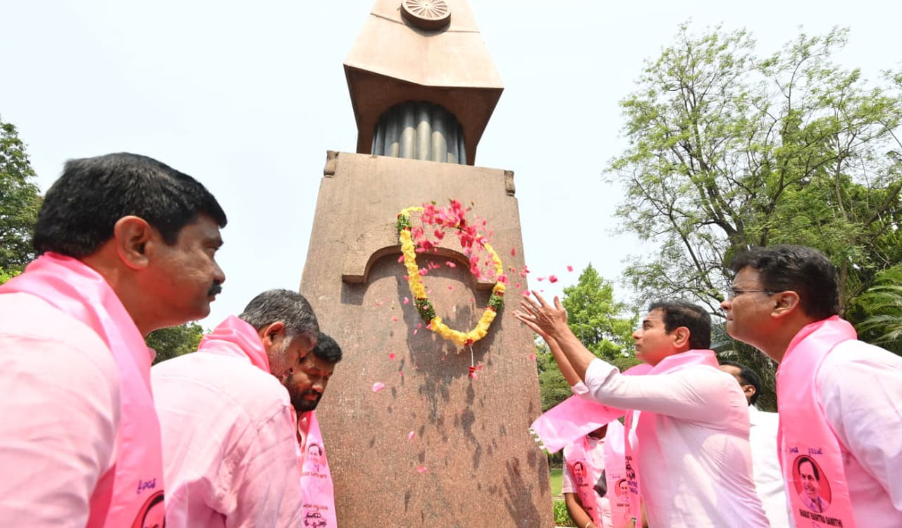 BRS protests at Gun Park, demands budget allocations, legal backing for Six Guarantees