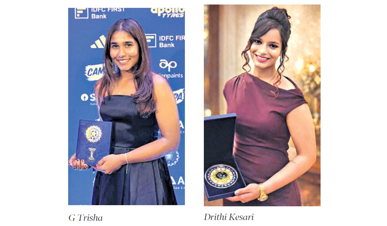 BCCI honours Hyderabad’s Trisha and Drithi at Naman Awards
