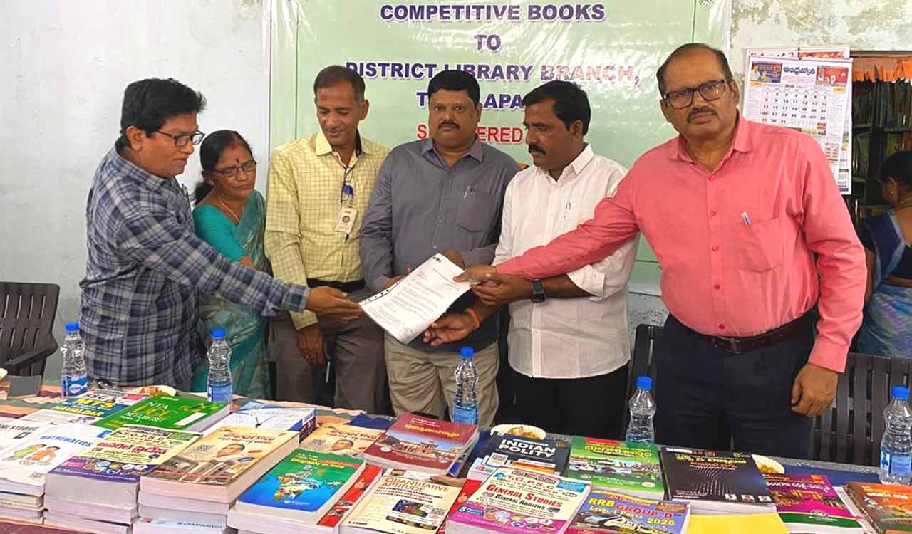 Kothagudem: Nava Limited donates competitive exam books to Tekulapally library under CSR