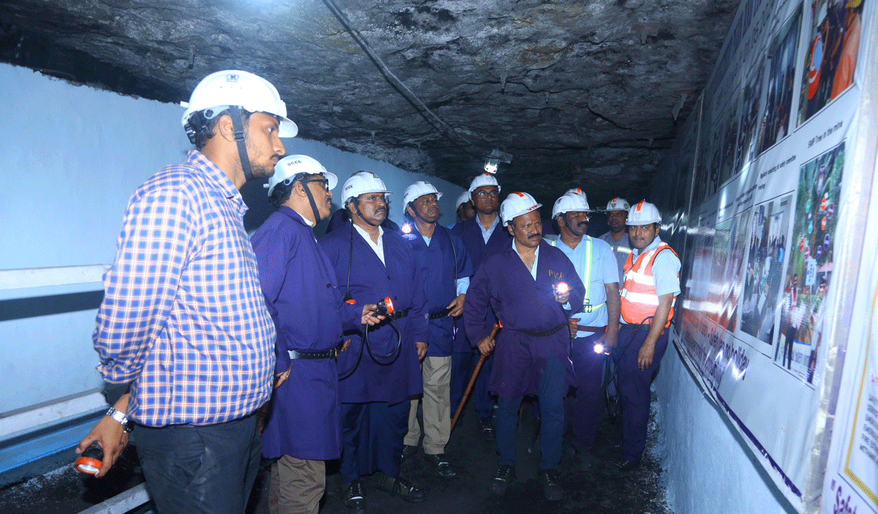 Singareni CMD visits coal mines in Manuguru and Kothagudem