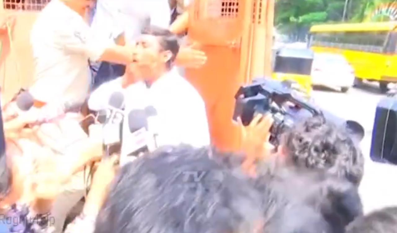 Congress sarpanch lands in police van during Assembly visit, sparks laughter