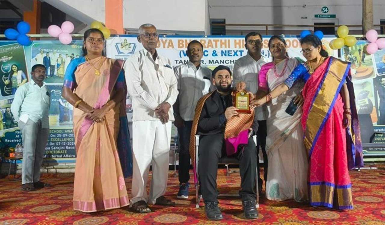 Students accord grand farewell to Class 10 students at Thandur school