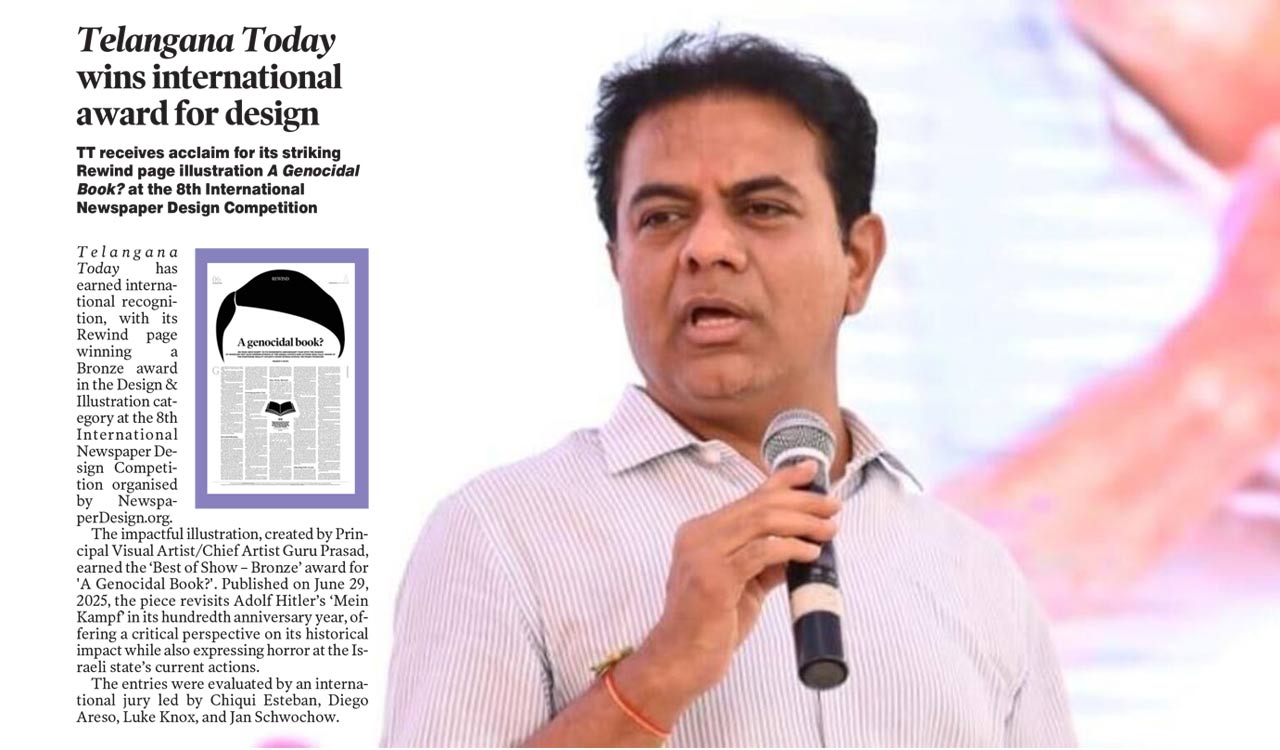 KTR congratulates Telangana Today on international recognition