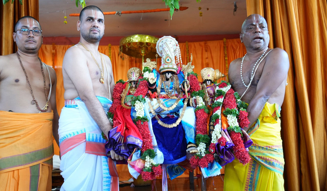 Spectacular celebration of Lord Rama Pattabhishekam at Bhadradri Temple