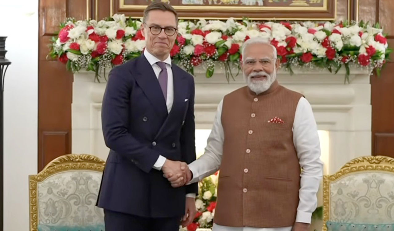 PM Modi holds bilateral talks with Finnish Prez Alexander Stubb at Hyderabad House
