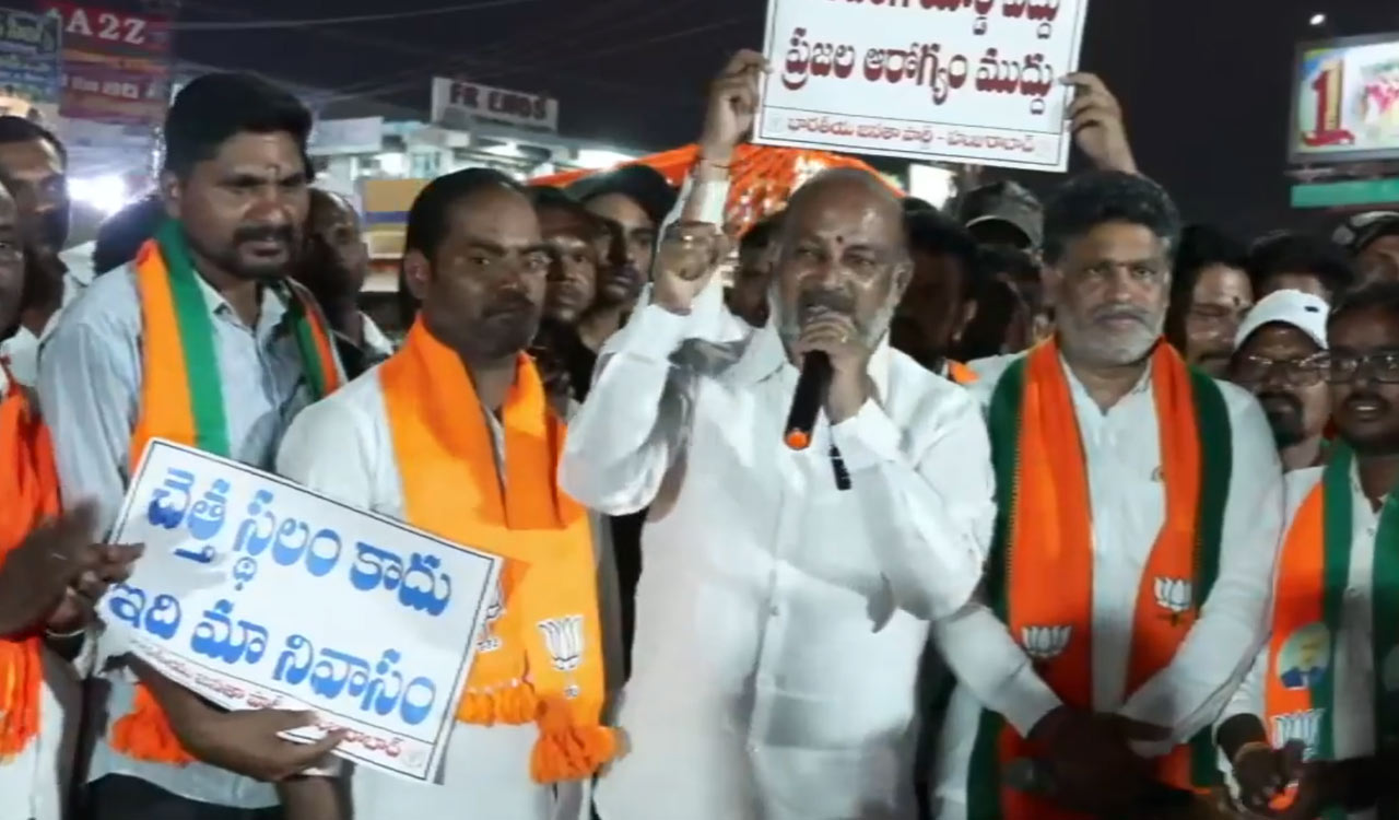 Bandi Sanjay warns of protest over Huzurabad dumping yard plan