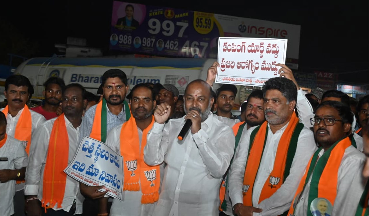 Bandi Sanjay warns of protest over Huzurabad dumping yard plan