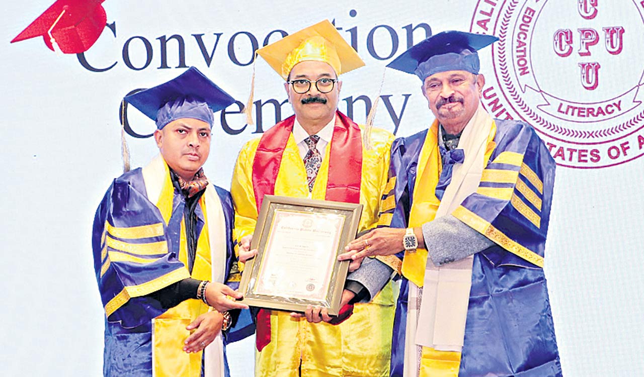 Hyderabad life skills coach GVN Raju conferred D.Litt