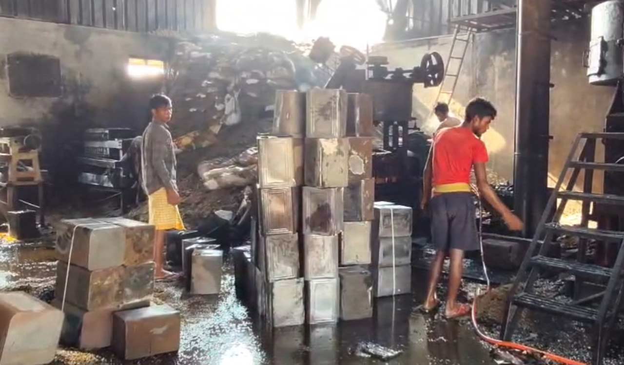 Fire guts oil mill in Sangareddy; property worth  Rs 1 crore damaged