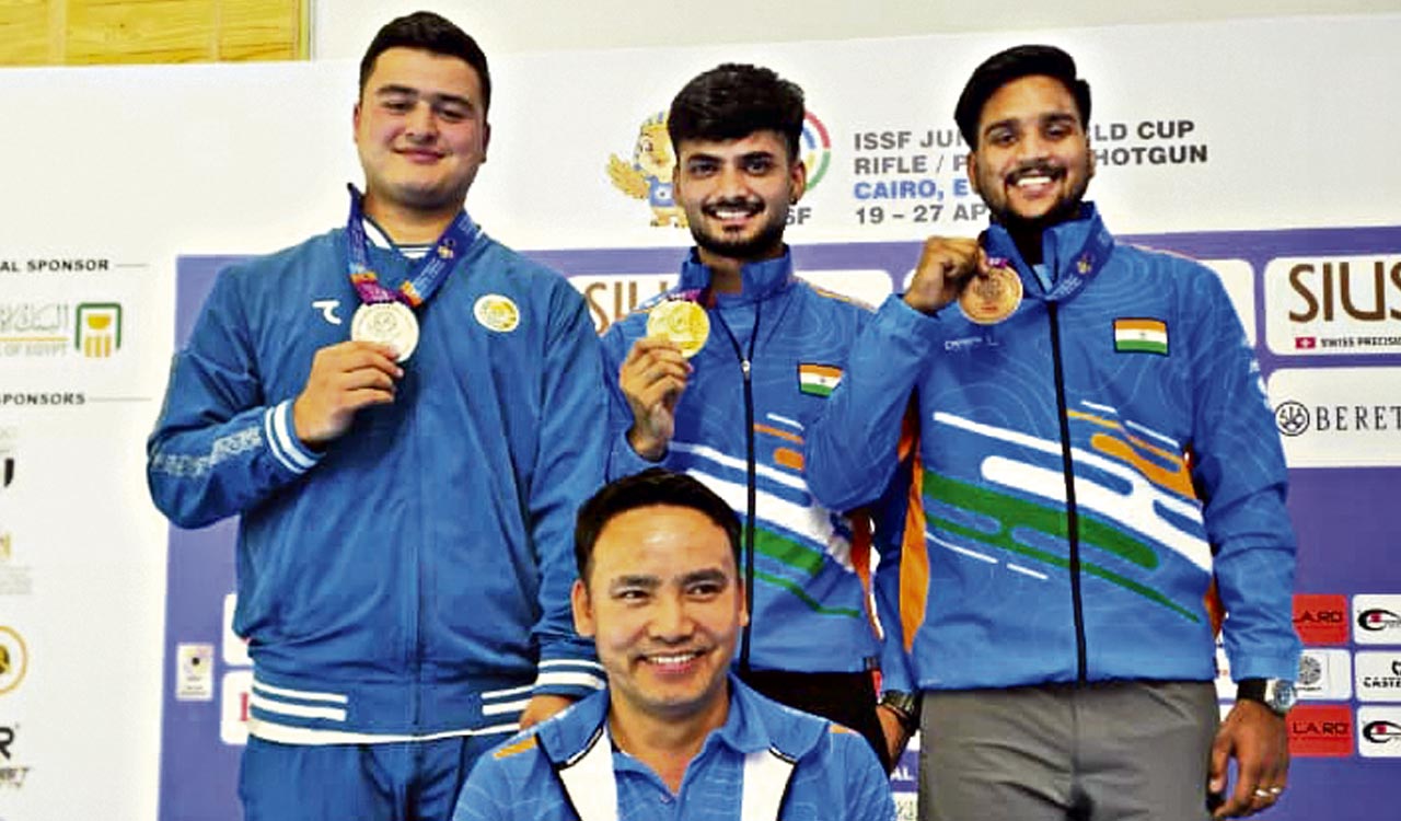 India wins gold, silver and bronze at ISSF Junior World Cup