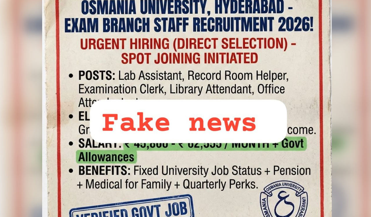 Osmania University cautions against fake job ads