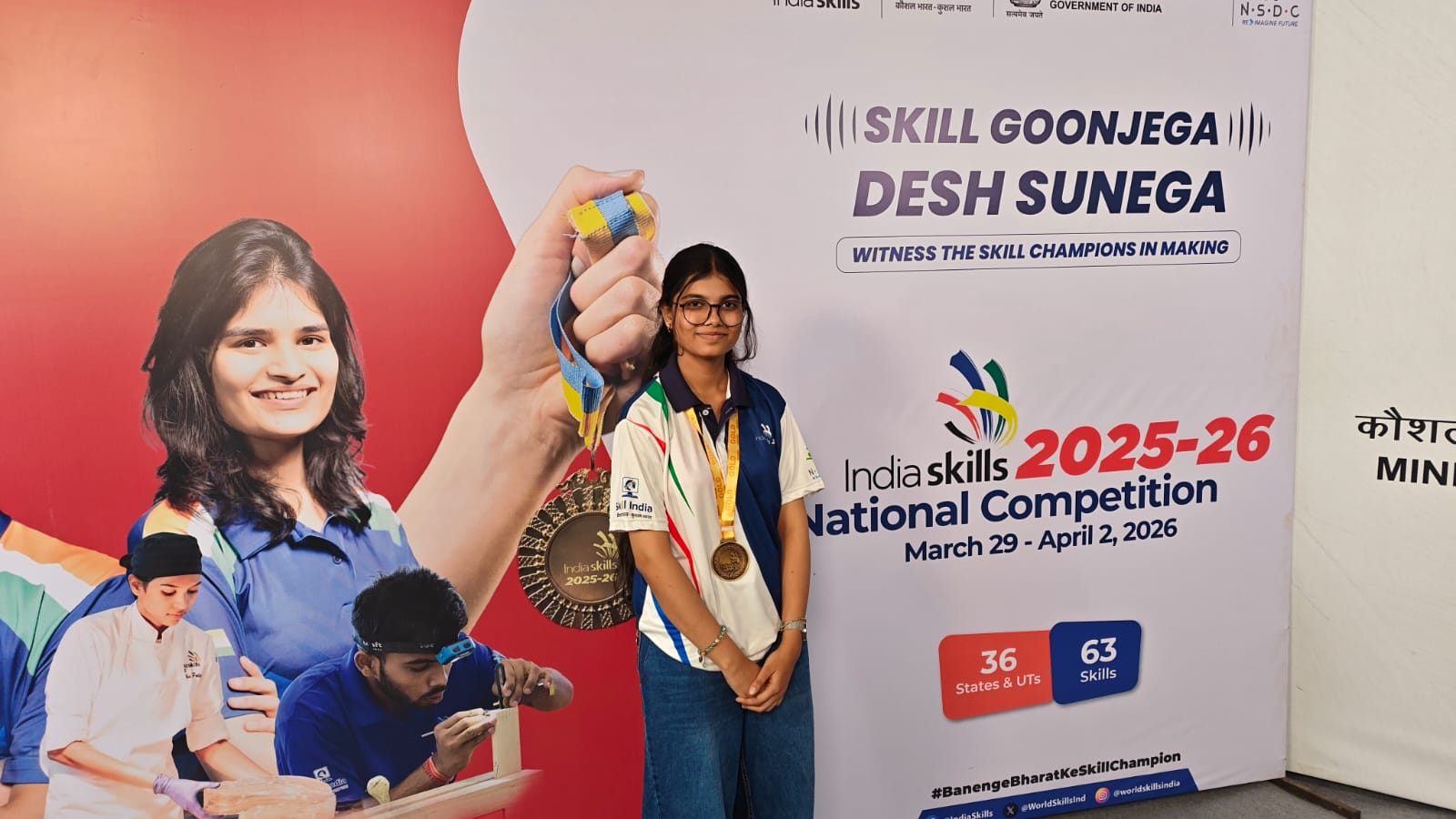 Hyderabad woman wins gold in logistics at IndiaSkills Competition 2026