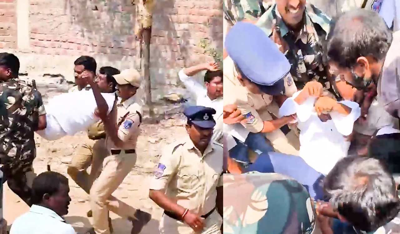 Tension prevailed at Medipally in Rangareddy as BRS leaders arrested