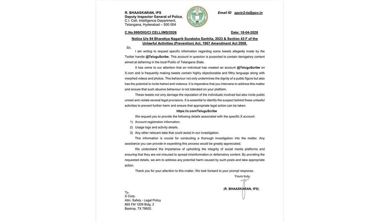 UAPA notice on ‘TeluguScribe’ sparks free speech row in Telangana