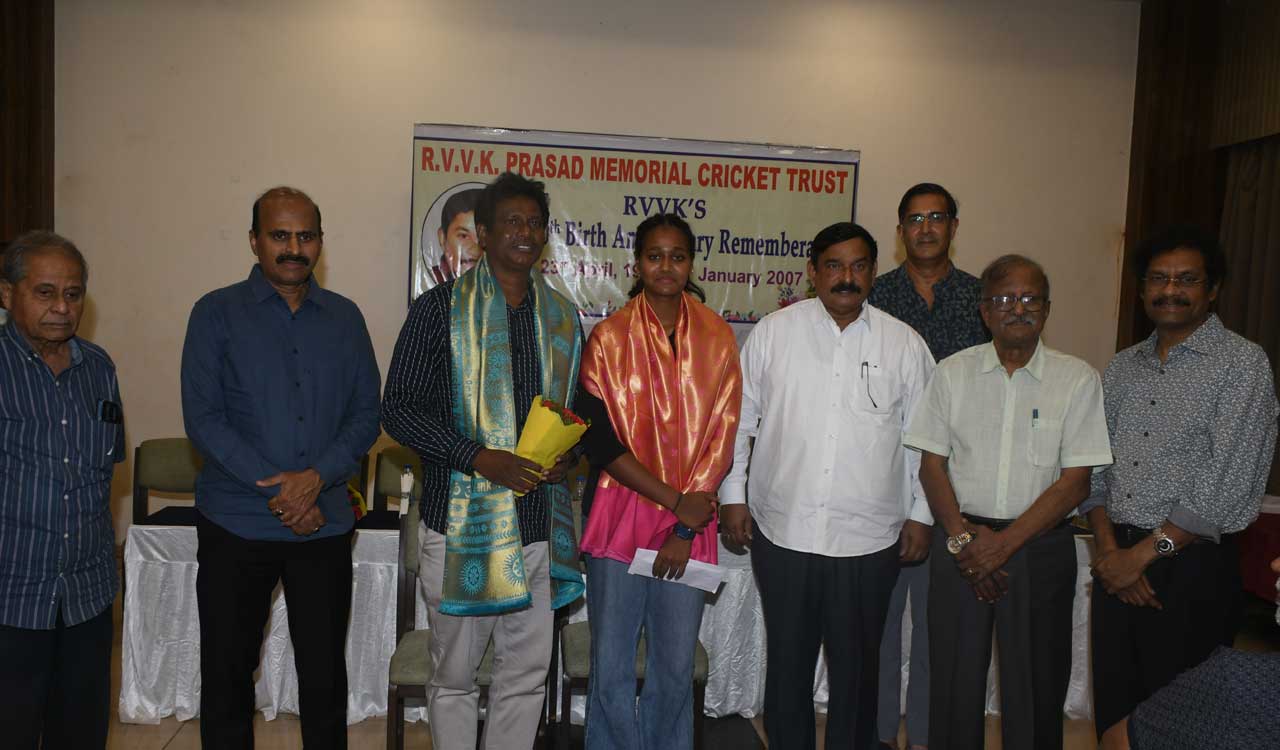 Women cricketers felicitated at RVVK Prasad memorial event