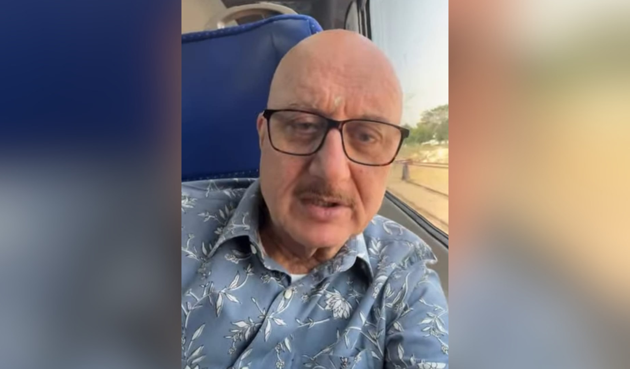 Anupam Kher backs PM Modi’s fuel-saving appeal, travels by Vande Bharat train