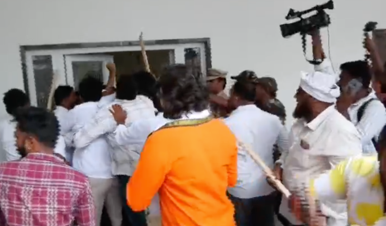 Watch: BJP workers attack Karimnagar MLA camp office over remarks against Bandi Sanjay Kumar