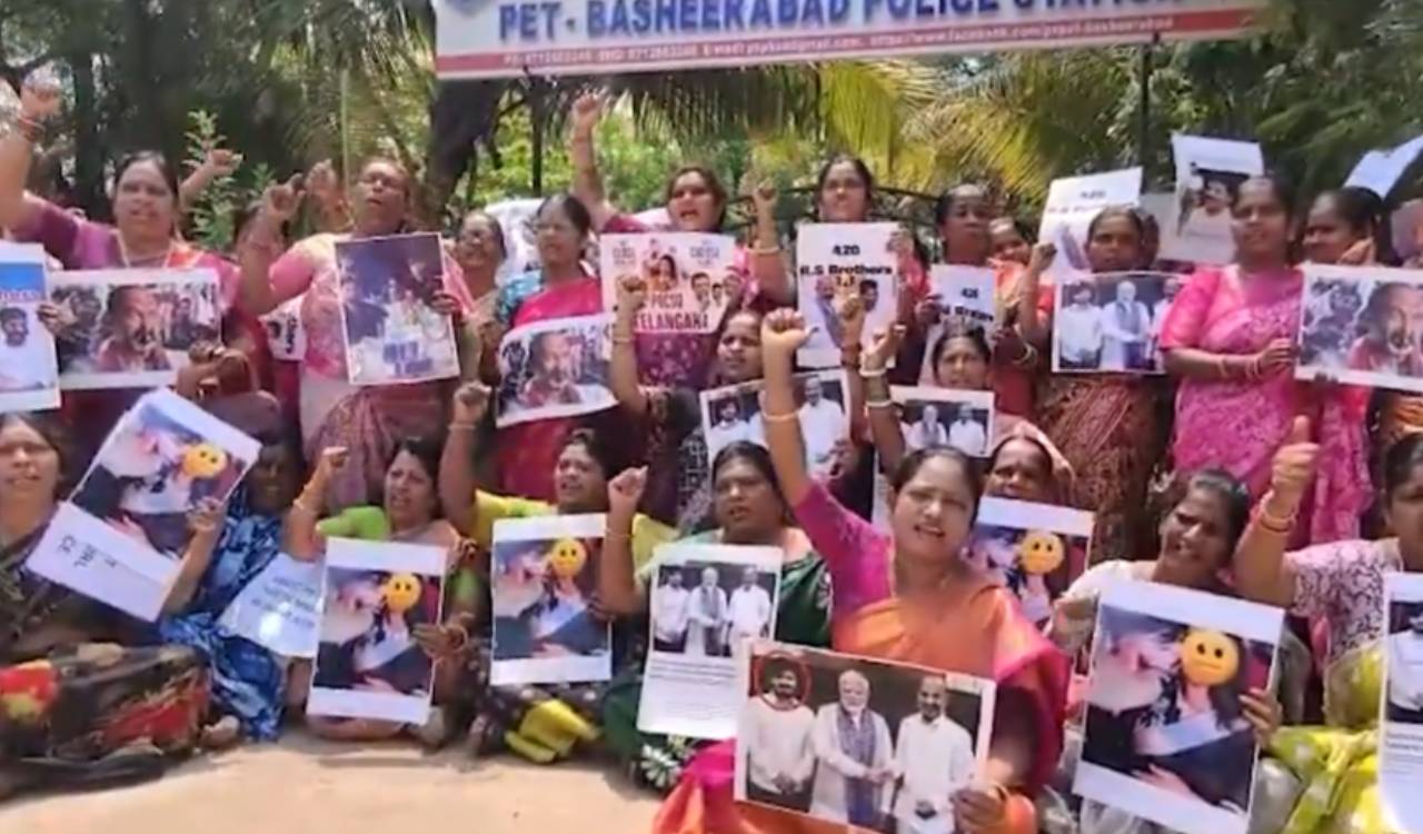 BRS women demand arrest of Bandi Sanjay’s son in POCSO case