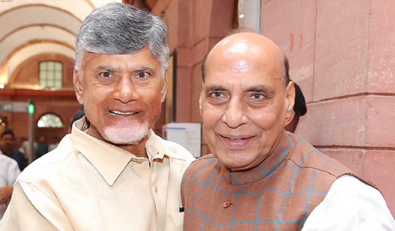 Rajnath Singh, Andhra CM lay foundation for Rs 16,000-cr fighter jet infra project