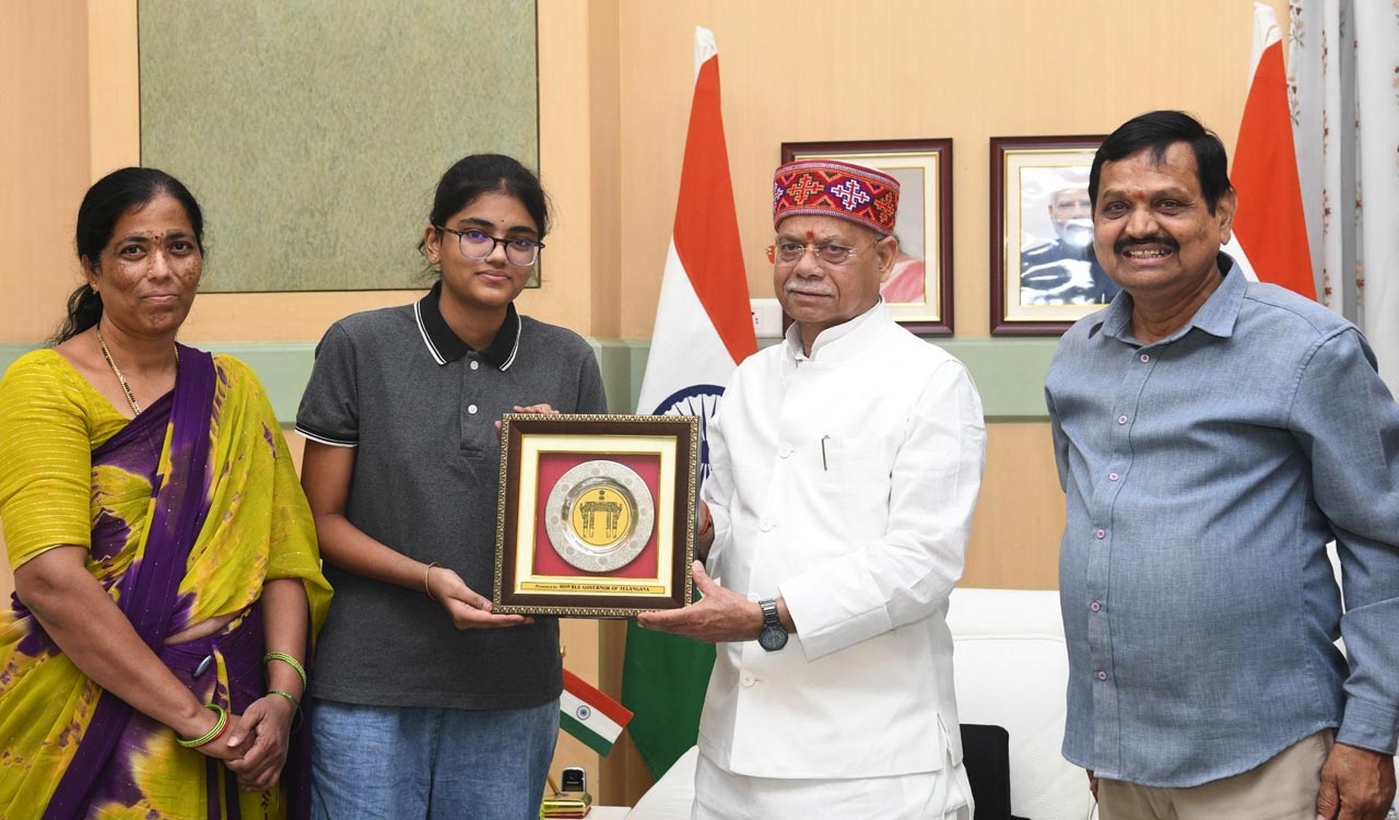 Governor Shiv Pratap Shukla honours TG EAPCET State topper