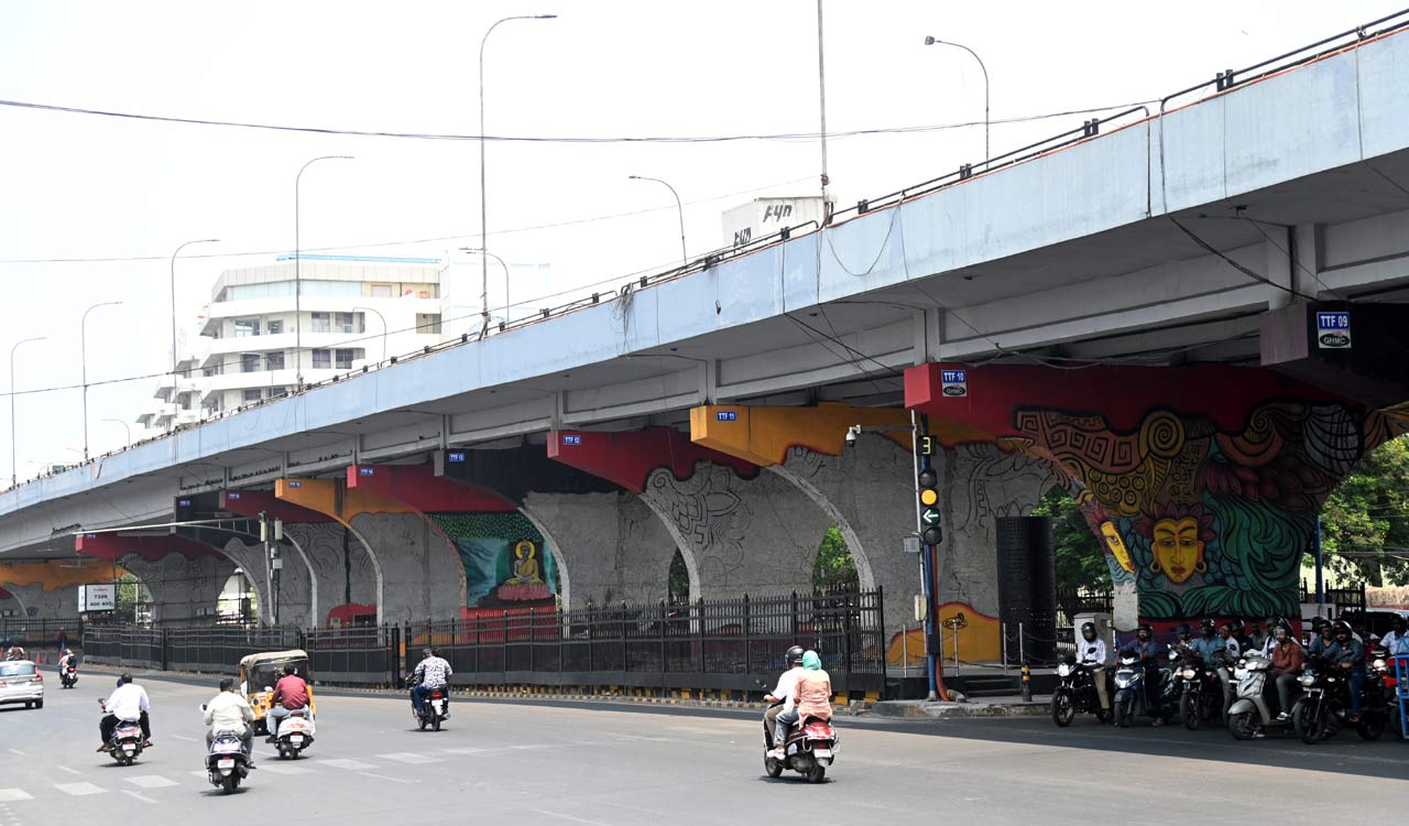 Hyderabad flyovers lose glory as greenery dries up amid poor watering and rising summer temperatures