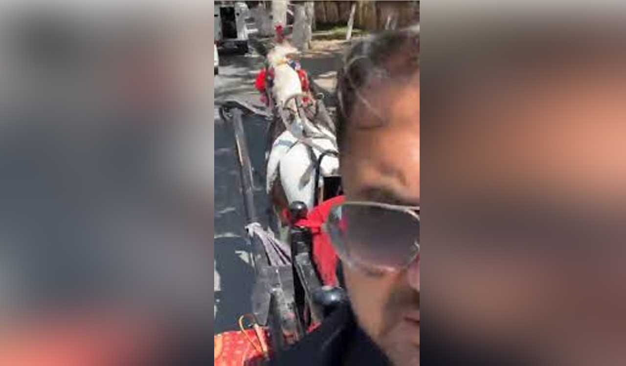 J-K minister ditches car, rides tonga to promote fuel conservation