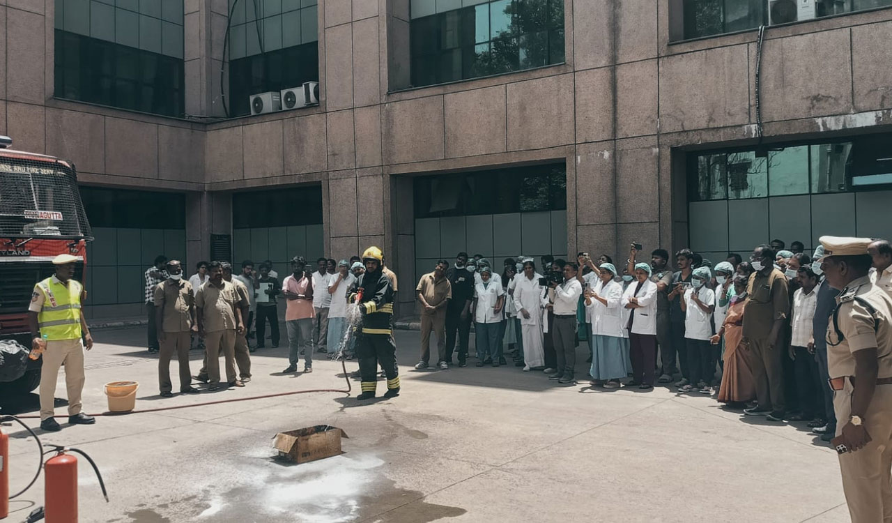 NIMS conducts fire mock drill on World Emergency Medicine Day