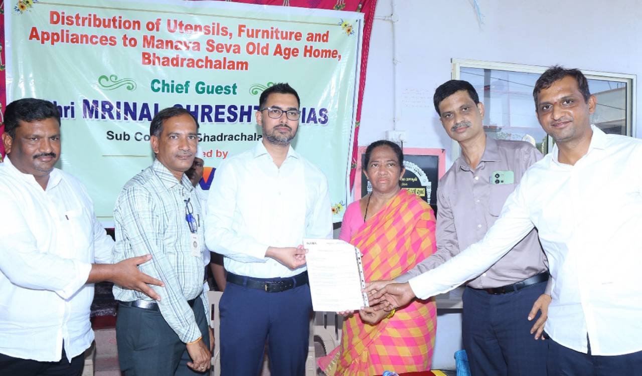 Nava Limited donates household items worth Rs 5.6 lakh to Bhadrachalam old age home