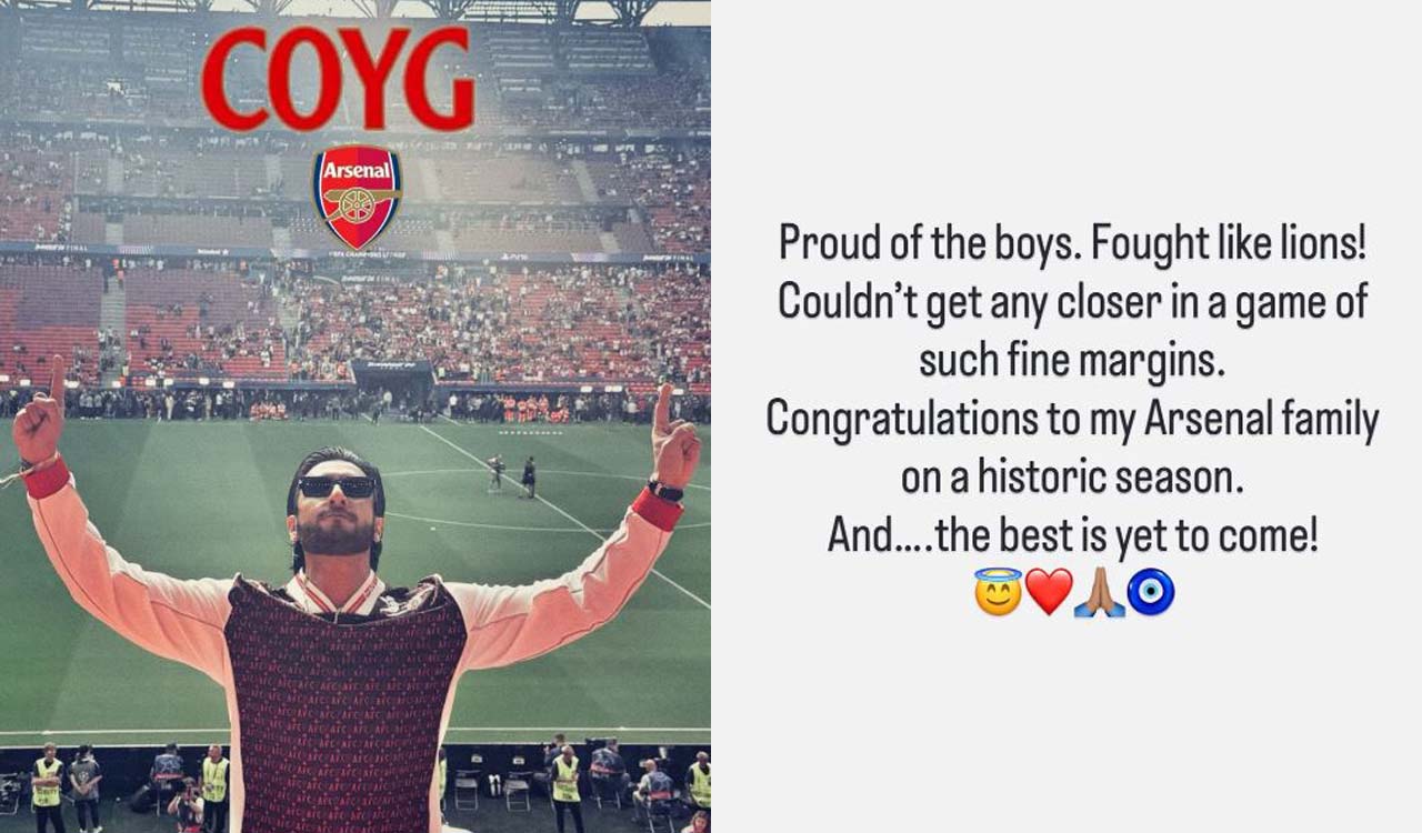 Ranveer Singh attends Arsenal’s Champions League final in Budapest amid Don 3 controversy