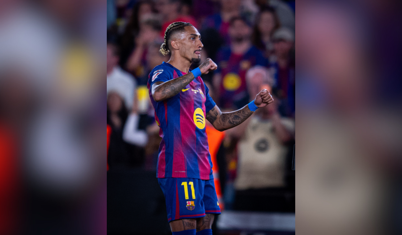 Raphinha double powers Barcelona to historic home record