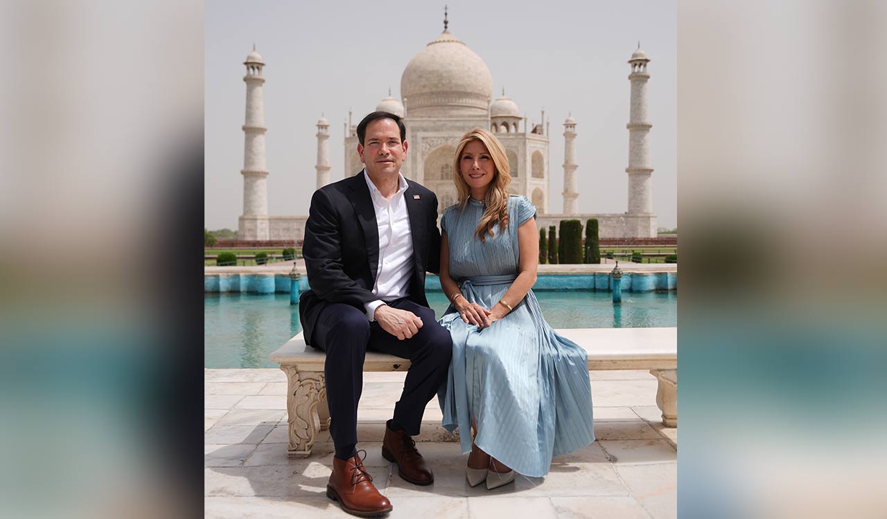 US Secretary of State Marco Rubio visits Taj Mahal with wife