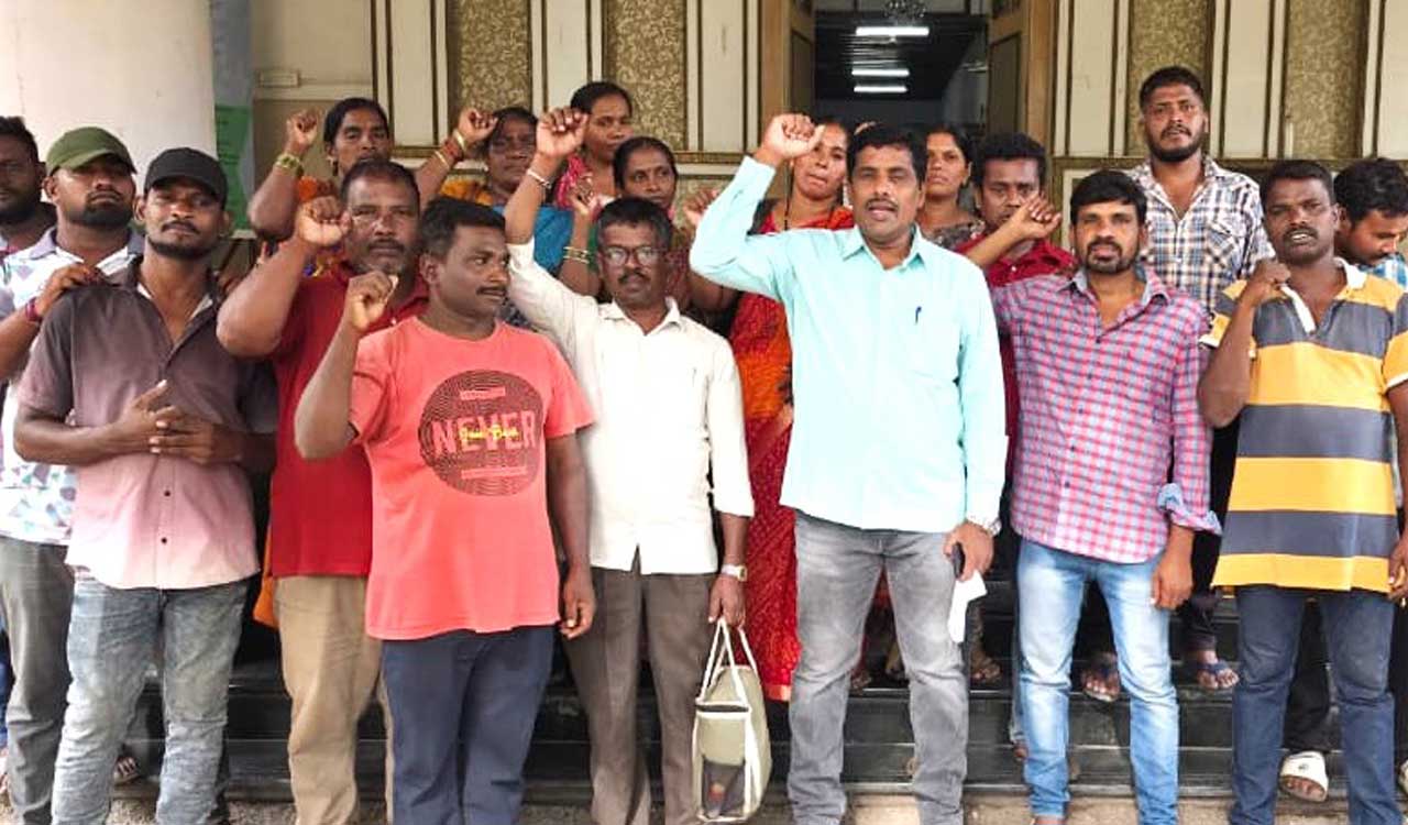 Secunderabad Cantonment contract workers held protest for non-payment of salaries