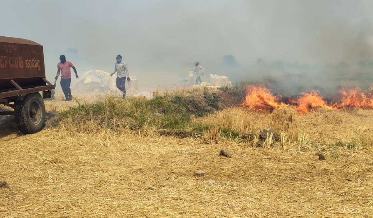 Spike in fire accidents across erstwhile Karimnagar district linked to burning of paddy stalks