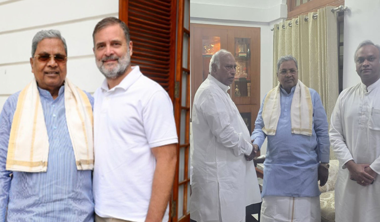 Siddaramaiah meets Rahul Gandhi, Kharge after resigning as Karnataka CM