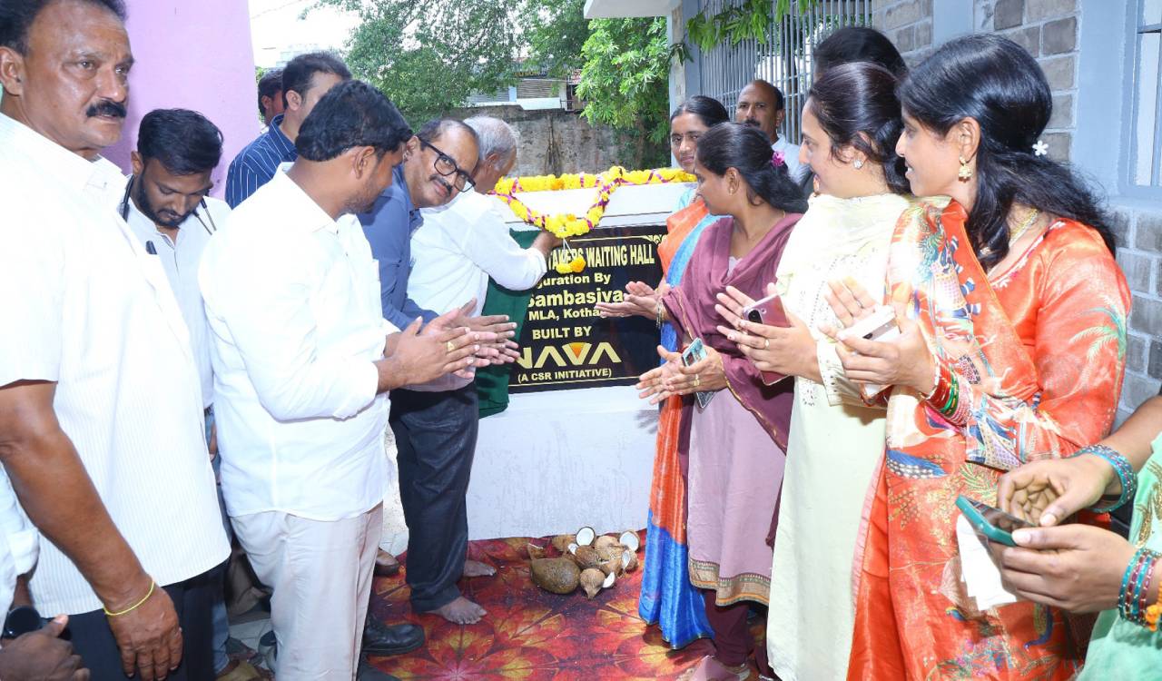 Nava Limited built a waiting hall at Govt. Hospital, aqueduct at a pond in Paloncha